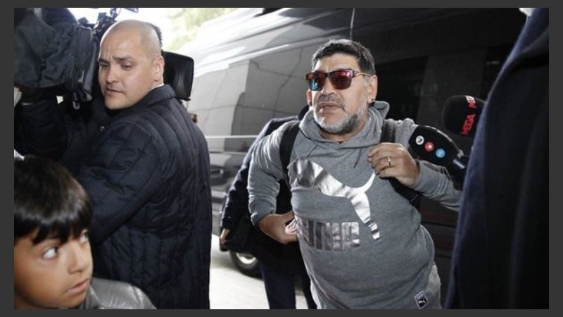 Maradona llegó a España para ver al Nápoli.