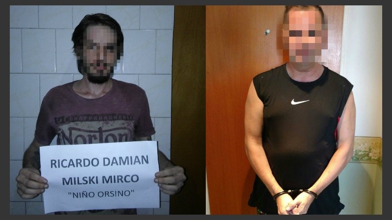 Los dos detenidos Ricardo Damián Mirco Milski, alias “Niño Orsino” y Martín Horacio Trabucco.