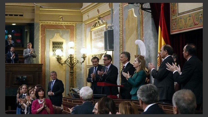 Macri en el Parlamento español.