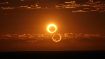 Así se vio el anillo de fuego, máximo punto del eclipse.