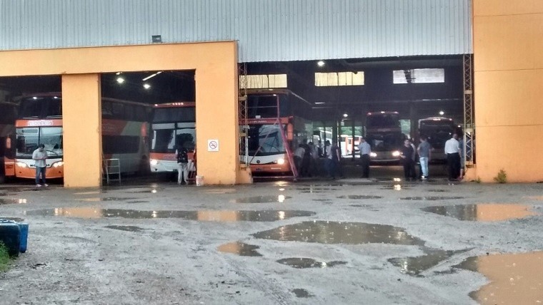 El allamiento este lunes en el predio de la empresa Monticas.