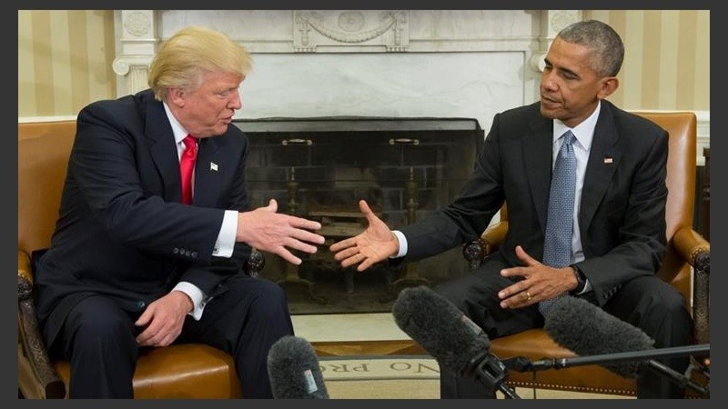 Trump y Obama en el día de la asunción.