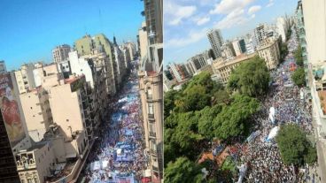 Miles de docentes marcharon al Ministerio de Educación de la Nación para pedir paritaria federal.
