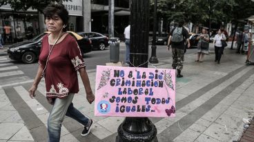 Plaza Pringles, uno de los lugares donde se manifestaron durante el paro de mujeres. (Alan Monzón/Rosario3.com)