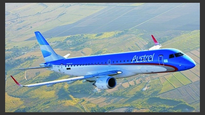El avión era de la empresa Austral.