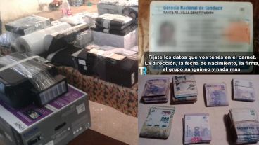 Equipos y dinero secuestrados, más un fragmento de las escuchas.
