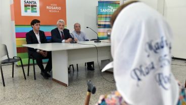 El ministro durante el acto en Rosario.