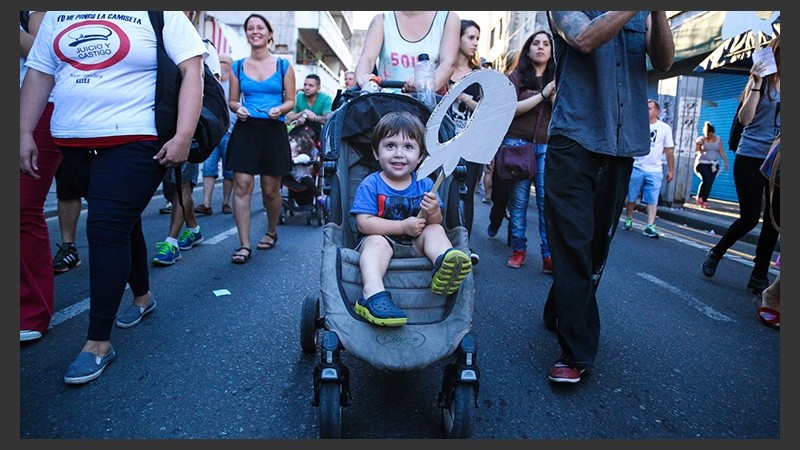 De todas las edades participando de la movilización.