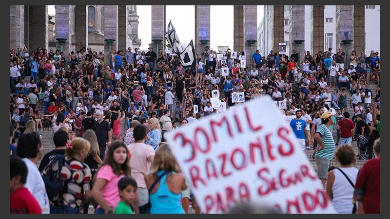 La marcha llegó hasta el Monumento.