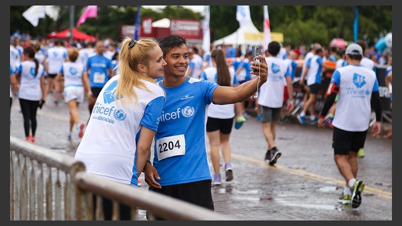 Una selfie antes del inicio de la carrera. 