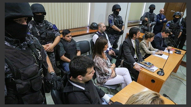 Los acusados en el momento de la lectura del fallo.