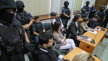 Los acusados en el momento de la lectura del fallo.