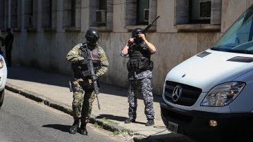 El operativo de seguridad se desplegó este miércoles en los Tribunales provinciales. (Alan Monzón/Rosario3.com)