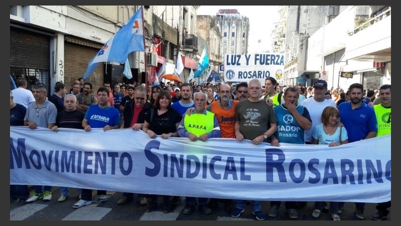 Hubo movilización y acto en el centro de la ciudad.