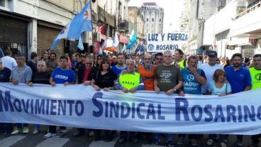 Hubo movilización y acto en el centro de la ciudad.