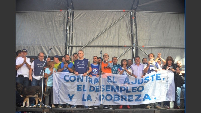 El acto del Movimiento Sindical Rosario.