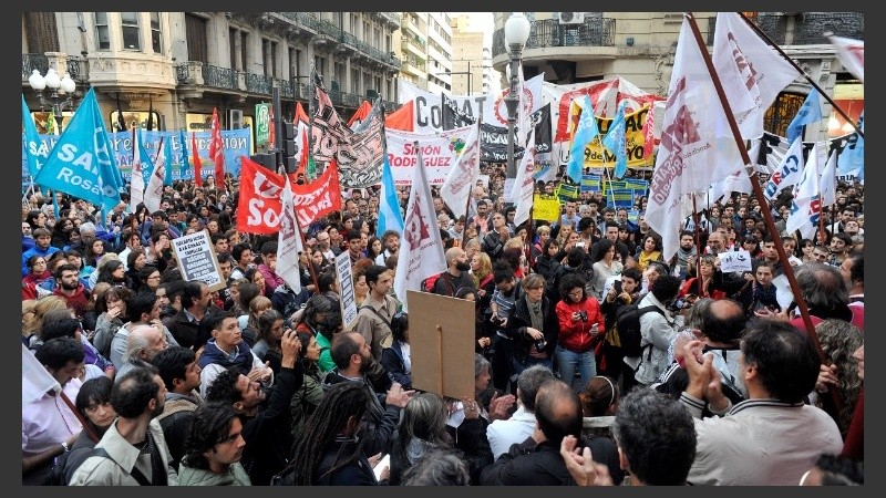 La manifestación fue en peatonal Córdoba y Corrientes.