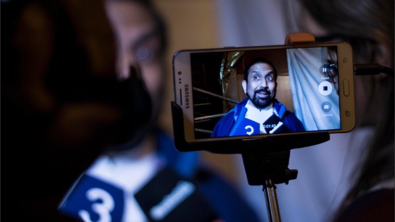 Tras dar su mensaje de pascua el Padre Ignacio habló con la prensa