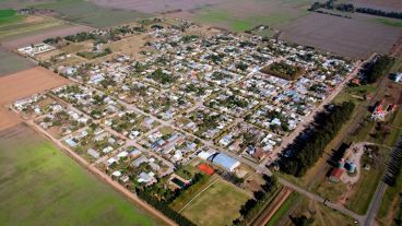 Vista aérea de la localidad de Villa Mugueta.