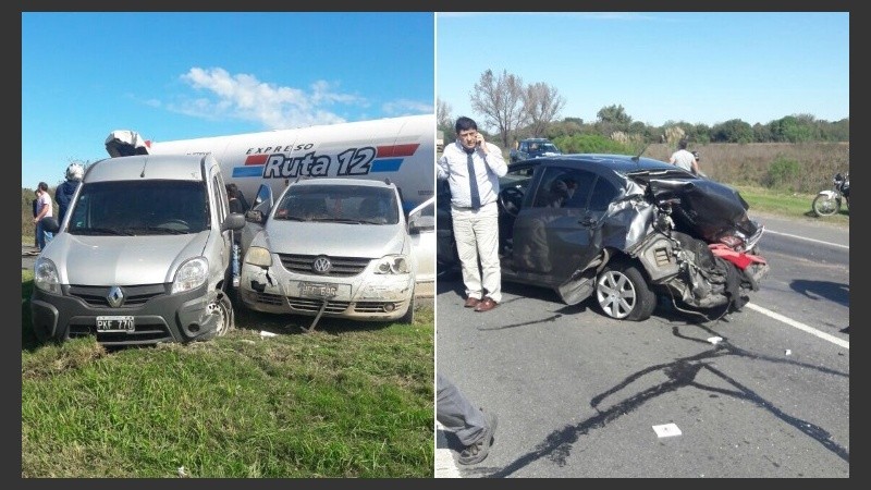 Los vehículos quedaron muy dañados.