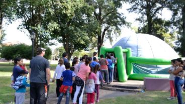 El ingreso al domo astronómico.