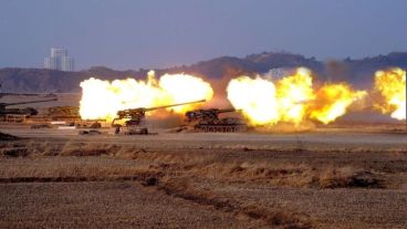 Impresionante ejercicio militar en Corea del Norte.