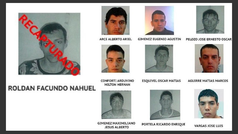 Roldán, recapturado en zona sur horas después de la fuga.