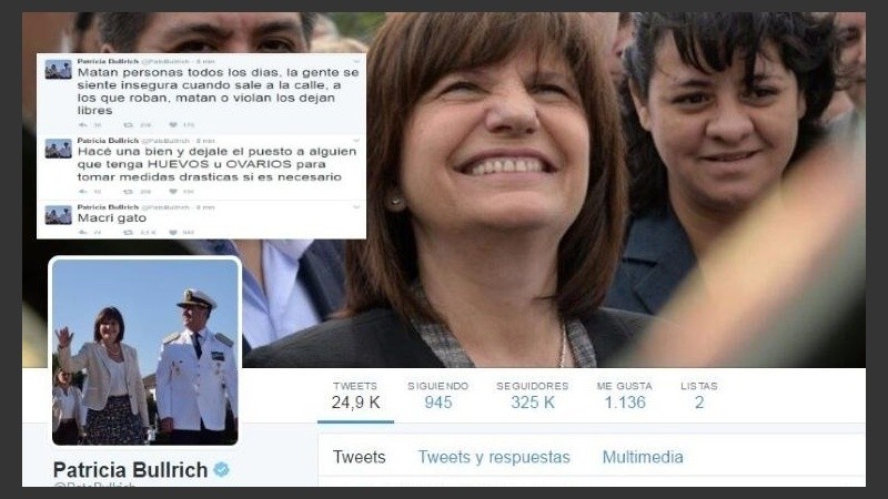 La cuenta de Twitter de la ministra de Seguridad fue hackeada en enero pasado.