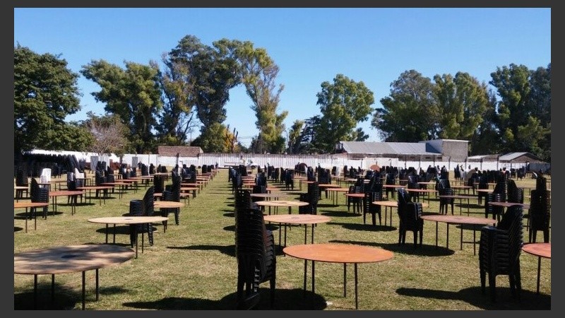 El predio preparado para recibir a miles de personas. 