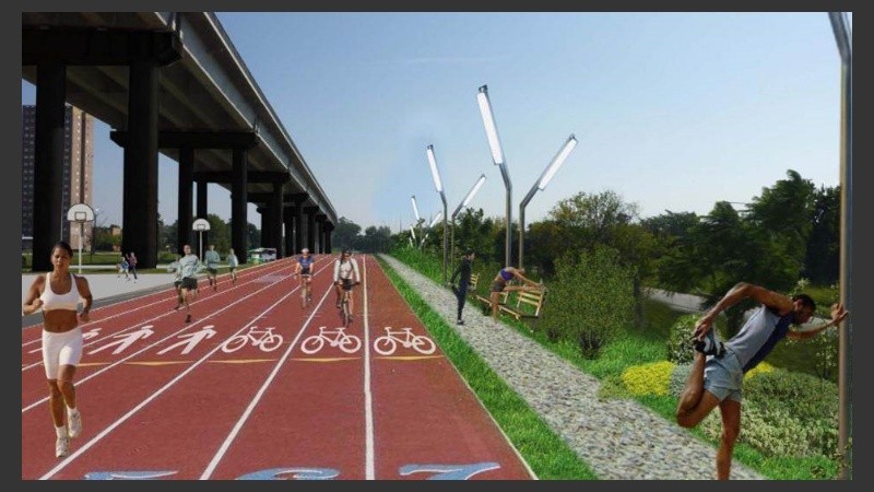 El circuito que se hará debajo del puente Rosario-Victoria.