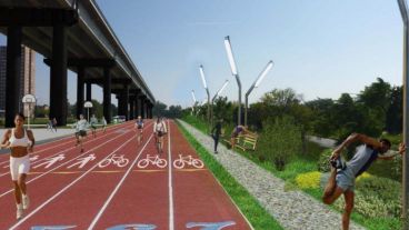 El circuito que se hará debajo del puente Rosario-Victoria.