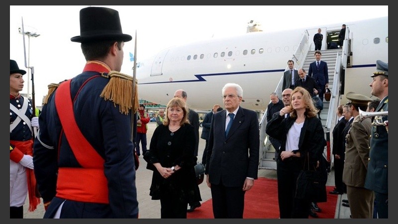 El presidente italiano al llegar al país.