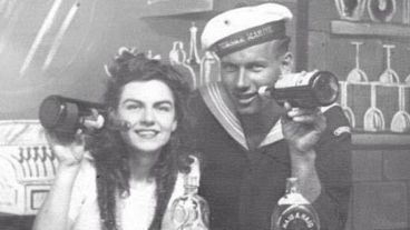 La pareja en su juventud, allá por 1945.