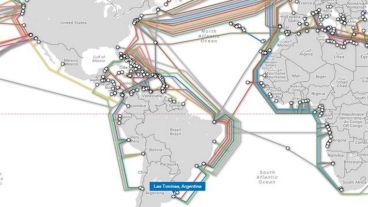 El mapa con los cables que entran y salen de la Argentina.