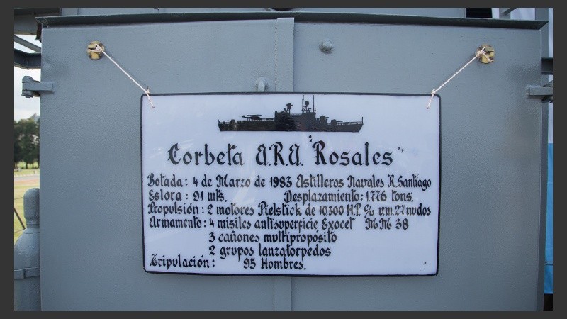 Detalles del buque de guerra de la Armada Argentina.