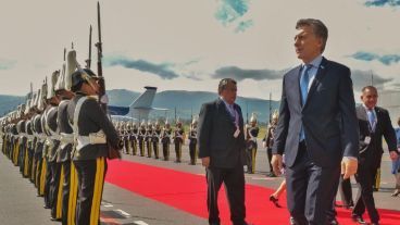 El presidente en la llegada a Quito.