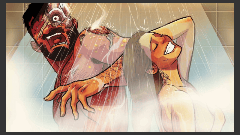 Un dibujante de cómics publica imágenes de la intimidad con su pareja. 