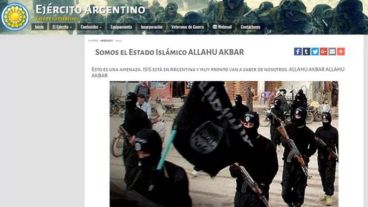 La foto publicada en el sitio web del Ejército con supuestas amenazas del Isis.