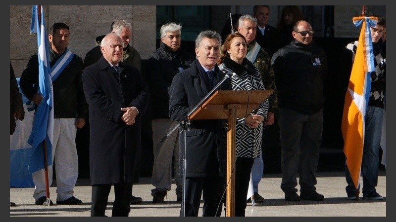 Macri en su discurso por el Día de la Bandera en 2016. 