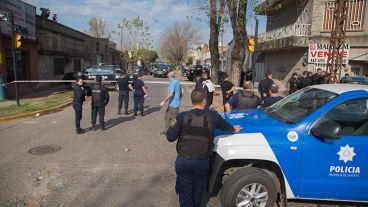 Muchos policías en Cazadores y Callao luego del hecho, el 23 de junio último.