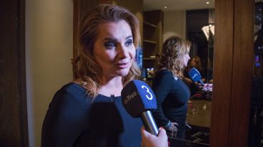 La periodista Nancy Pazos antes de la cena.