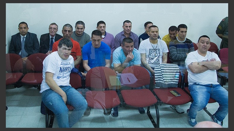 Parte de los imputados en una de las audiencias del juicio.