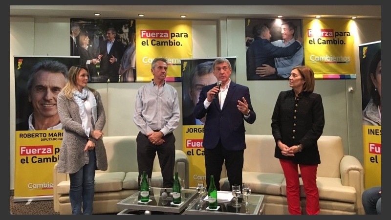 Boasso durante la presentación de su lista en Rosario.