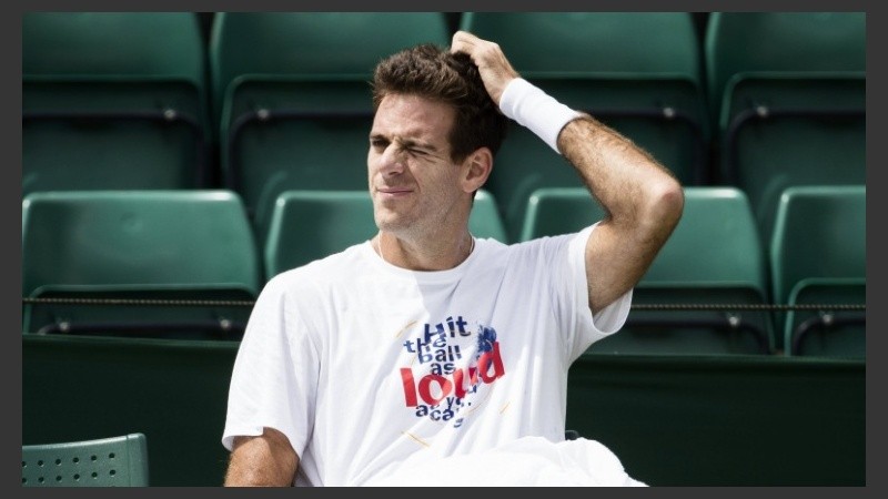 Delpo durante los entrenamientos previos al debut.