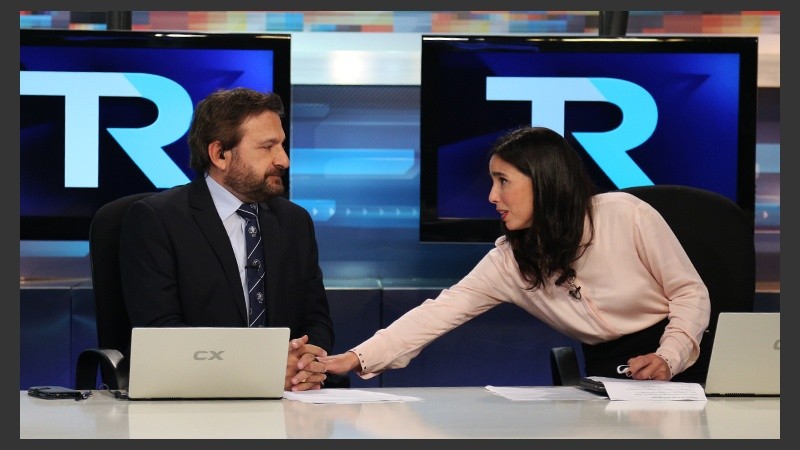 Alberto Lotuf y Giselle Massoud en pleno programa.
