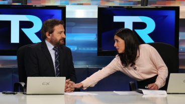 Alberto Lotuf y Giselle Massoud en pleno programa.