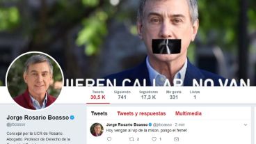 El perfil oficial de Boasso hackeado desde las 14.