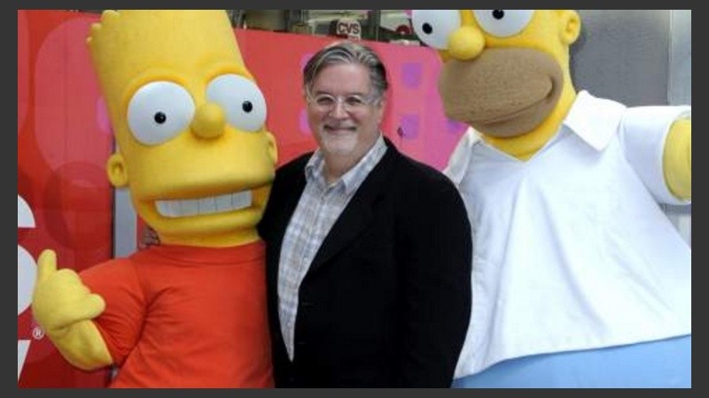 Matt Groening, al recibir su estrella en el Paseo de la Fama de Hollywood. Ahora, con serie nueva entre manos.