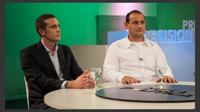 El intendente Corsalini y el precandidato a concejal Beas.