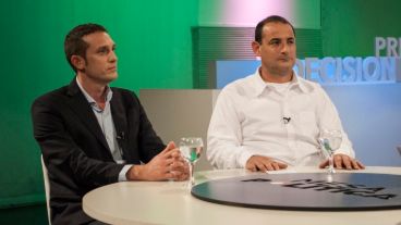 El intendente Corsalini y el precandidato a concejal Beas.